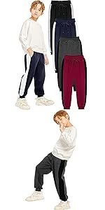 4 Pack Boys Athletic Sweatpants Boys&amp;amp;amp;amp;amp;amp;amp;#39; Fleece Jogger Sweatpants