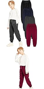 4 Pack Boys&amp;#39; Athletic Sweatpants Fleece Active Sweatpants