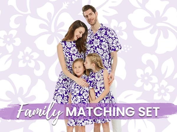 Vintage Hibiscus Purple - Family Matching