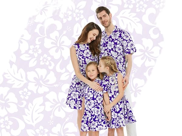 Vintage Hibiscus Purple - Family Matching