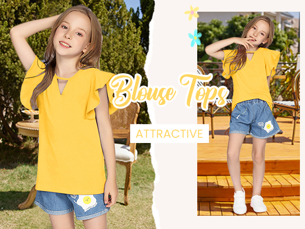 yellow girls tops