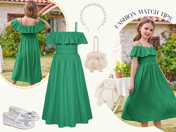 girls green dress size 8-10