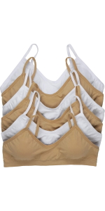 girls pack of six basic padded bras