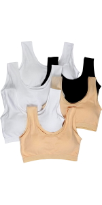 girls pack of six basics basic bras with wide straps