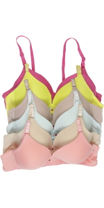 girls pack of six 28 to 36 a cup size bras