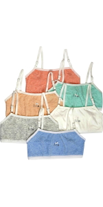 girls pack of six cotton blend light bras