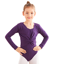 Kiench Girls Ballet Wrap Top Long Sleeve Dance Crop Tops Cardigan Shrug V Neck