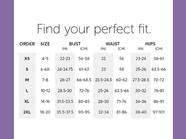 girls size chart