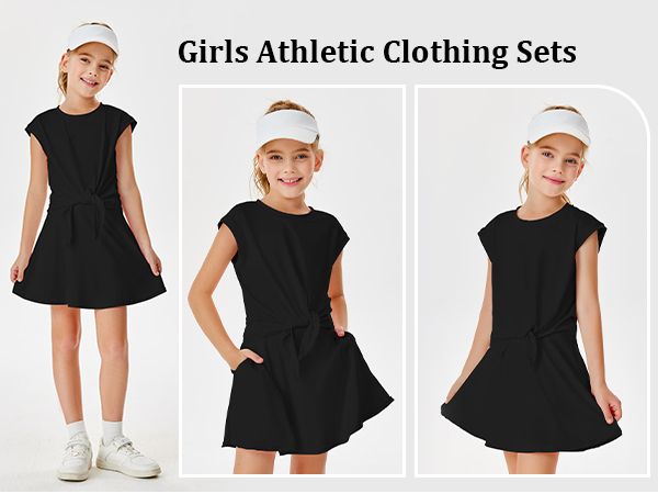 2 Piece Athletic Summer Outfits Clothing Sets Dry Fit Tie Knot Tank Tops and Flowy Shorts Skorts