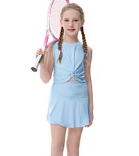 girl blue tennis outfit