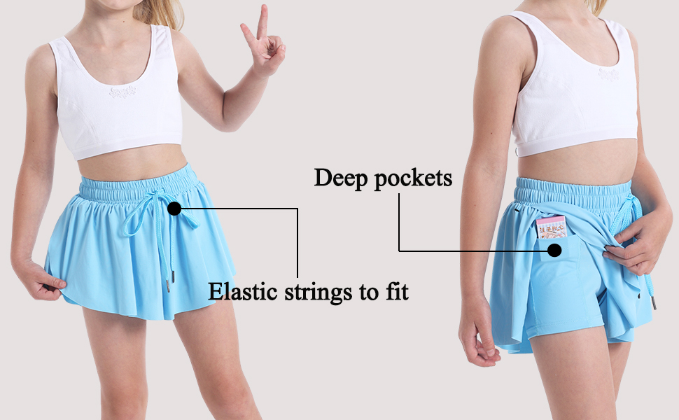 Butterfly Skirt Shorts with Pockets