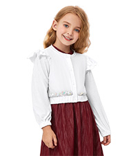 Girls&amp;amp;amp;amp;amp;#39; Ruffle Cardigan