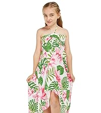 Girl&#39;s Halter Dress in Lotus Orchid White