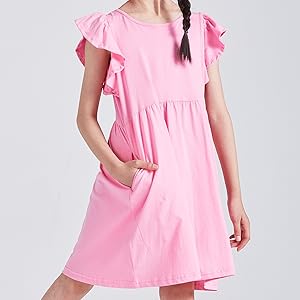 girl flutter sleeve dress