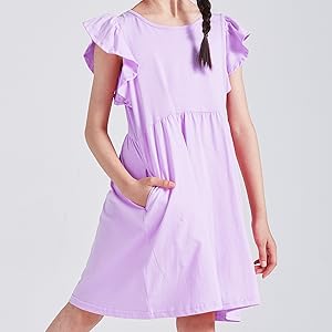 girl flutter sleeve dress