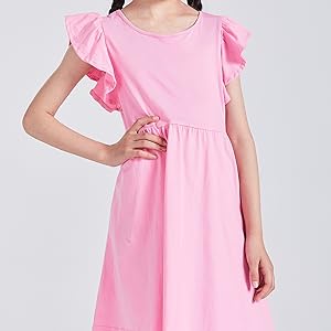 girl flutter sleeve dress