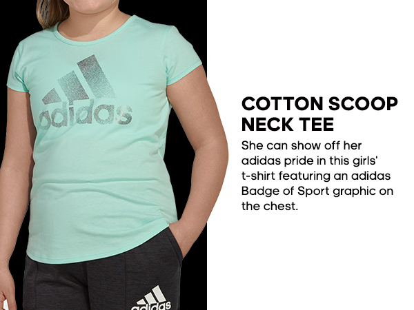 adidas Cotton Scoop Neck Tee