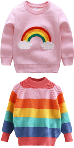 Girls Stripe Rainbow Sweater