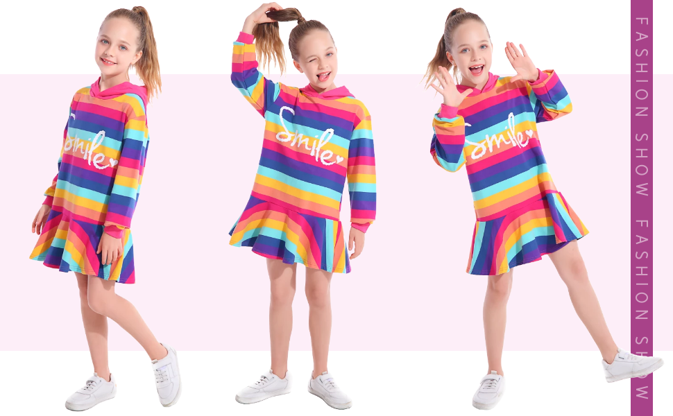 New Rainbow Sweatshirt Dress