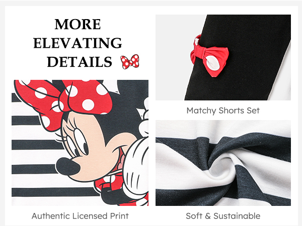 Disney Mickey and Friends Toddler Kids Girls Summer Outfits Shortsleeve Tee Shirt and Shorts Set