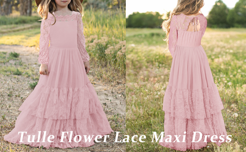 girls lace flower dress