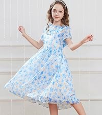 girls blue dress girls floral dress girls summer dress size 10