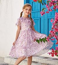 girls purple floral dress