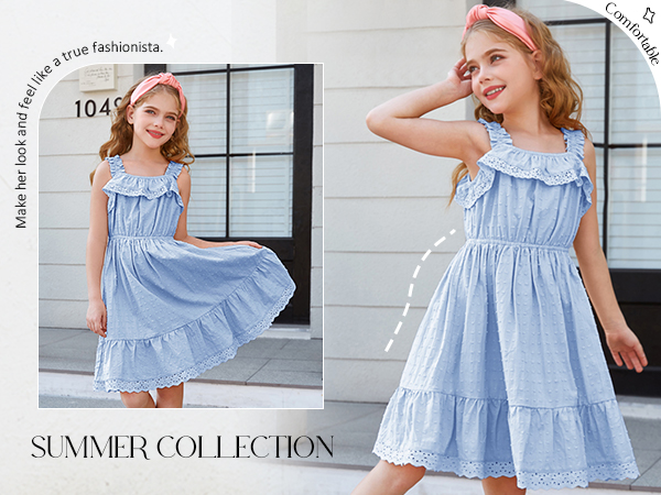 girls blue dress girls summer dress girls spring dress