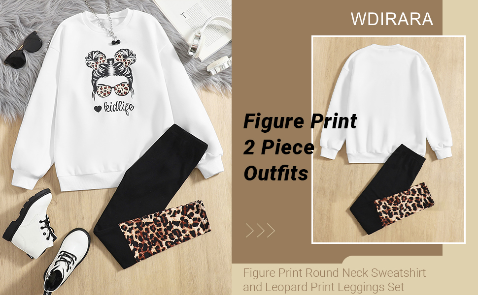 leopard girl outfit pant set