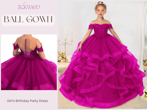 magenta girls birthday party dress