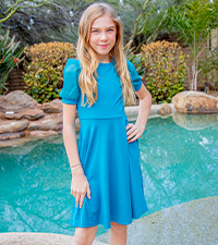 girls teal dress