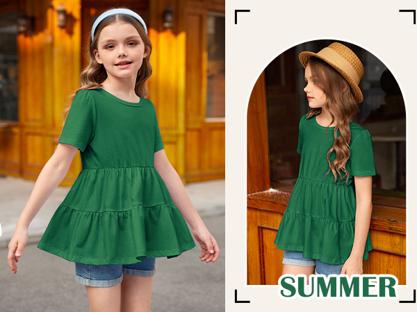 girls green tops