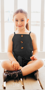 Girls Black Rompers