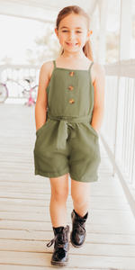 Girls Green Rompers