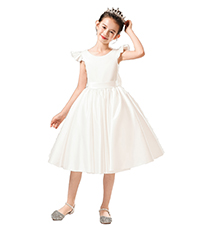 V-Back Satin Flower Girl Dress