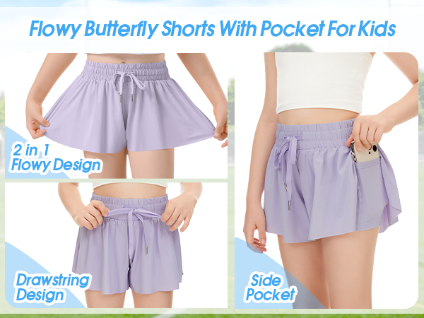 girls flowy athletic shorts