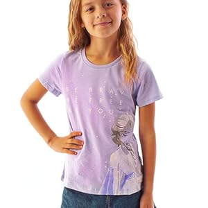 Child modelling the Frozen Elsa t-shirt