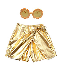 Girls&amp;amp;amp;#39; Metallic Skorts with Sunglasses