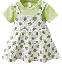 Toddler Baby Girls Polka Dots Dress Green