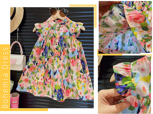 summer floral dress for toddler girls