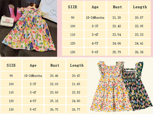 toddler dress size chart