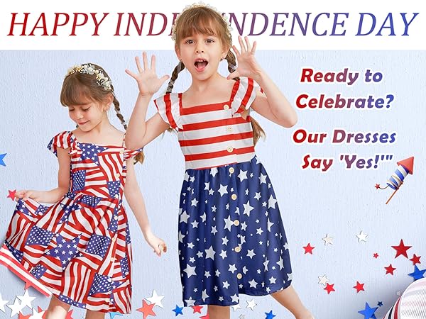 girls 4th of july dress usa flag sundress