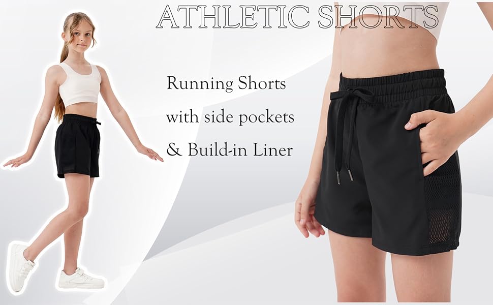 girls running shorts