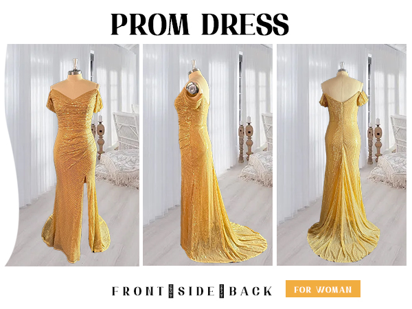 Women''s Off the Shoulder Prom Dresses with Slit