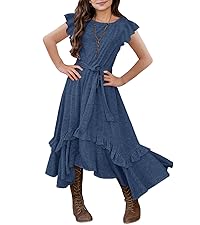 Girls Ruffle Sleeve Maxi Dress