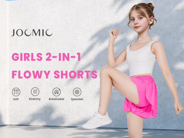 girls 2 in 1 flowy shorts