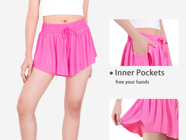 girls butterfly shorts with pocket