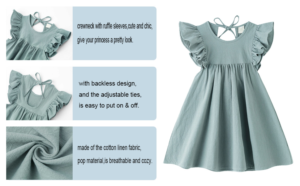 details of the toddler girl backless dress