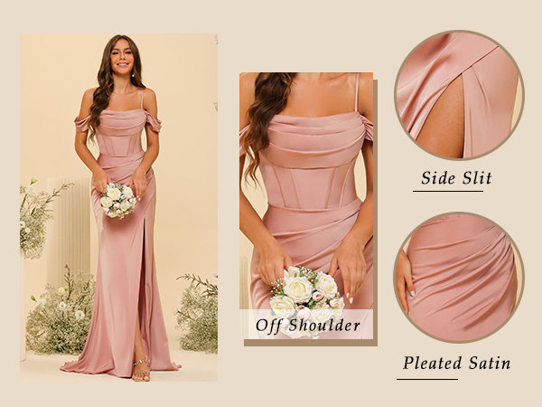 mermaid satin formal party gowns