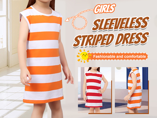 girls striped sleeveless dress 